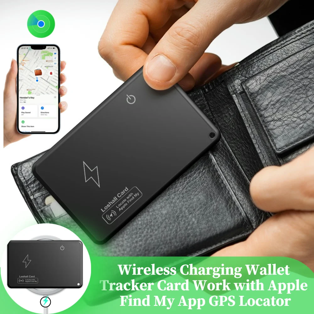 Wallet Anti-loss Card Location Tracking GPS Smart Tag with iPhone Find My Bluetooth Device Ultra-thin Card Wireless Charge IP67