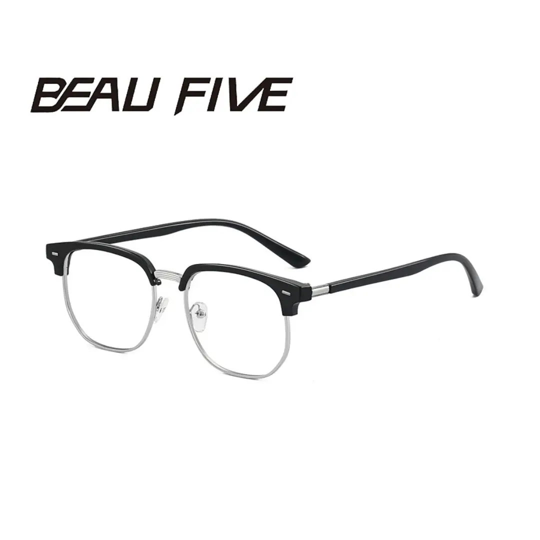 BEAU FIVE Photochrome Anti-Blaulicht-Brille, modische Unisex-Brille mit quadratischem Rahmen, UV400, Computer- und Handybrille F109