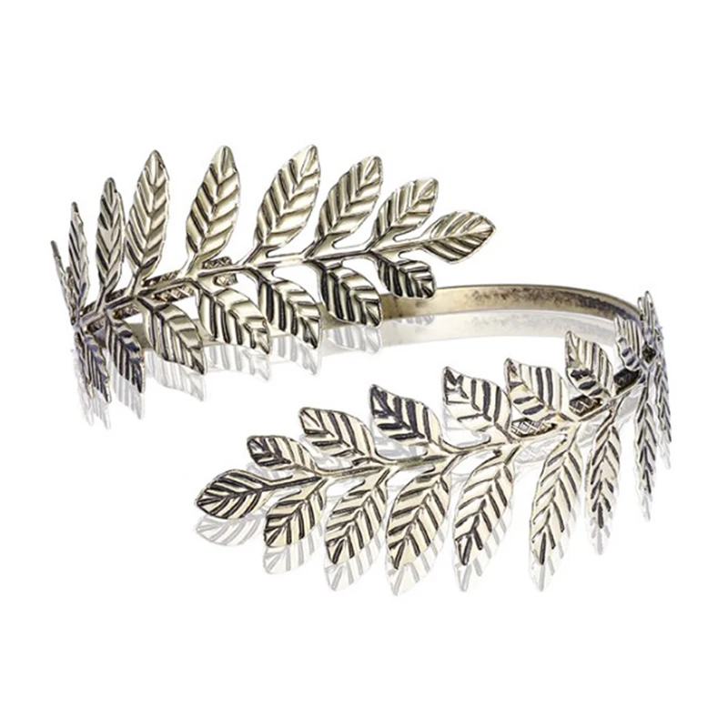 Laurel Leaf Bracelet Gold Silver Plated Greek Roman Armband Upper Arm Cuff Armlet Festival Bridal Belly Dance Jewelry