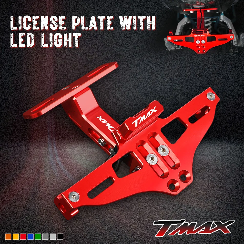

For YAMAHA T-Max TMAX 530 500 560 TMax530 SX DX TECH MAX TMAX560 Motorcycle License Plate Holder Mount LED Turn Signal Lights