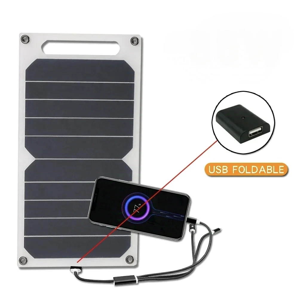 6WC Solar Panel Charger Portable for Outdoor Hiking Camping Charging