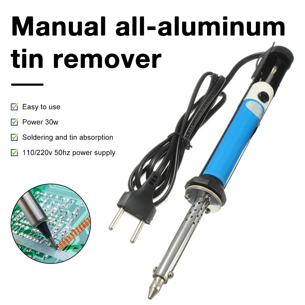 Electric Tin Suction Sucker Pen 30W AC 110V/220V Electric Tin Suction Sucker Pen Soldering Iron PCB Solder Suction