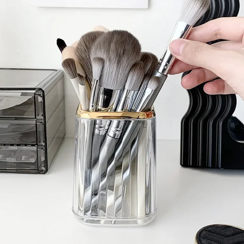 Makeup storage box 1pc Makeup brush bucket storage tube dressing table office desktop pen holder cosmetics storage box