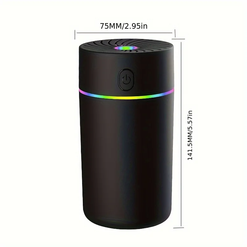 차량용 디퓨저 가습기, USB, 7색 조명변환, 다양한 장면, 배터리 불필요, 범용, 자동차 애호가를 위한 선물