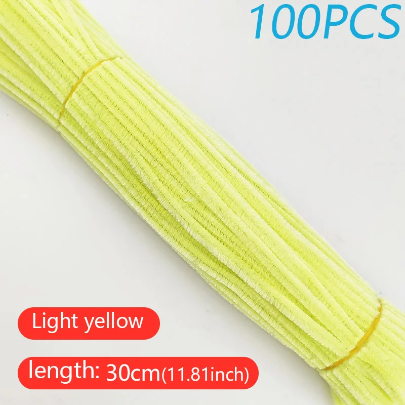 100PCS Vibrant DIY Twisted Wool Craft Sticks for Creative Art Projects