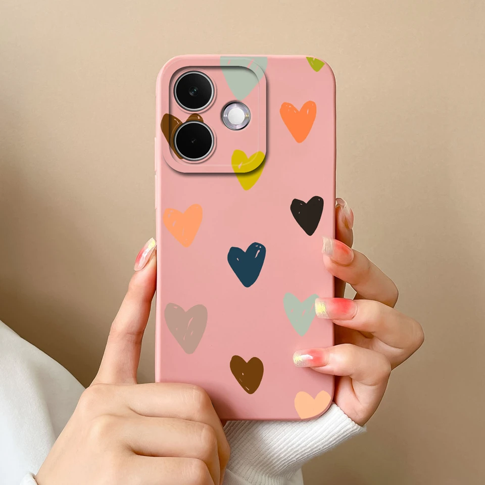 Colorful Love Heart Camera Protection Antifouling Soft Phone Case Cover