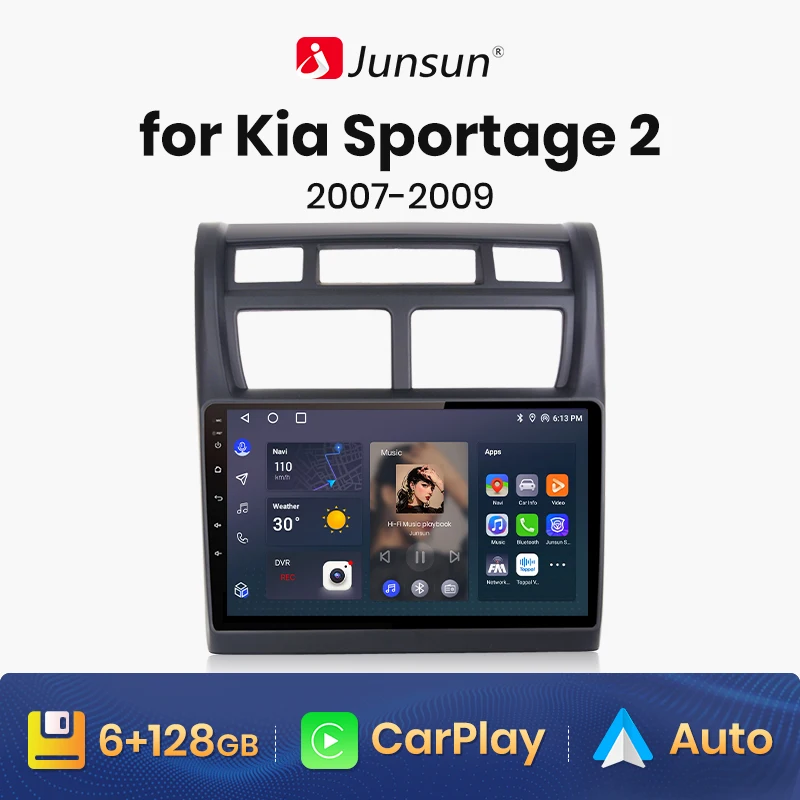 

Junsun V1 AI Voice Wireless CarPlay Android Auto Radio for KIA Sportage 2 2007-2009 4G Car Multimedia GPS 2din autoradio