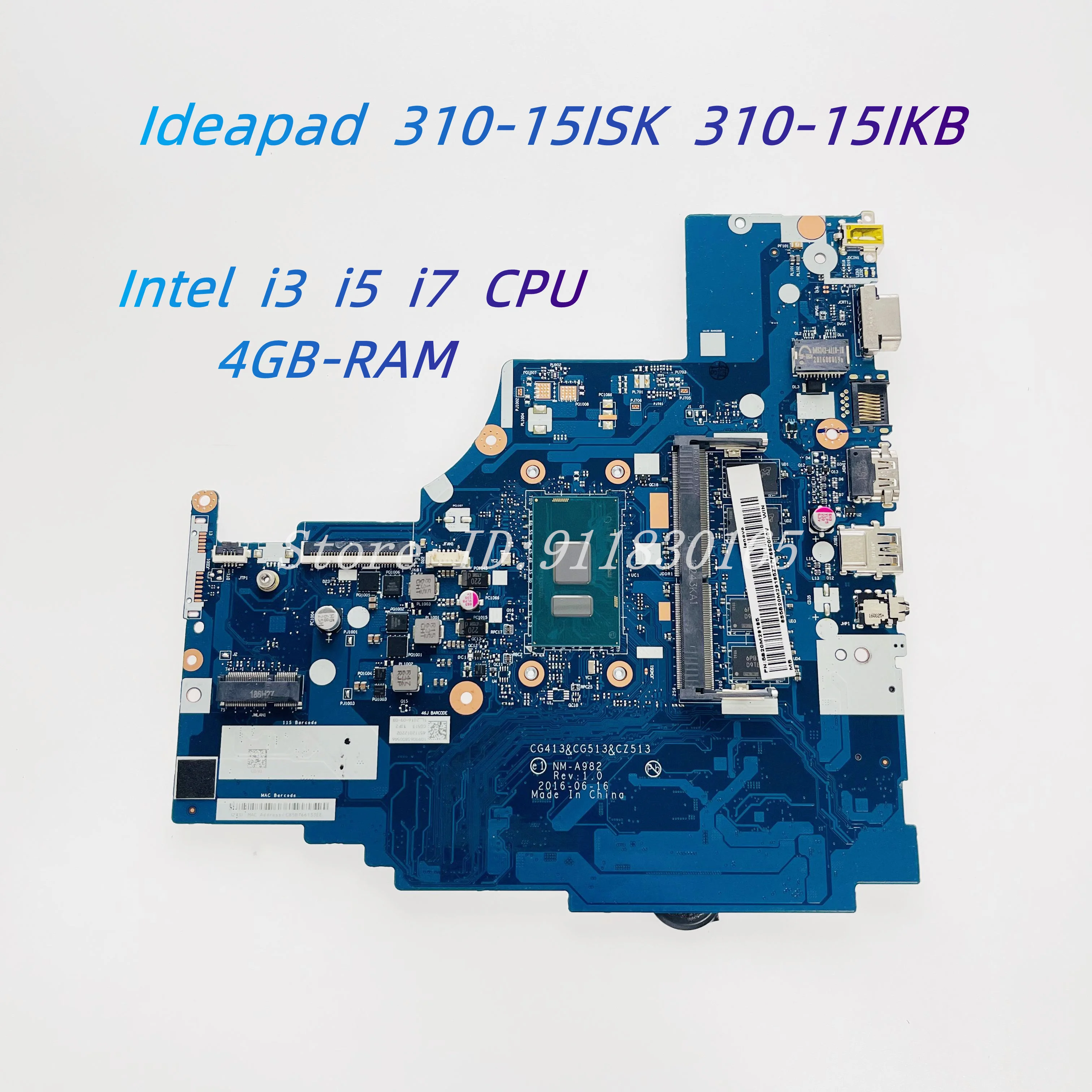 NM-A752 NM-A982 Mainboard For Lenovo Ideapad 310-15ISK 310-15IKB
