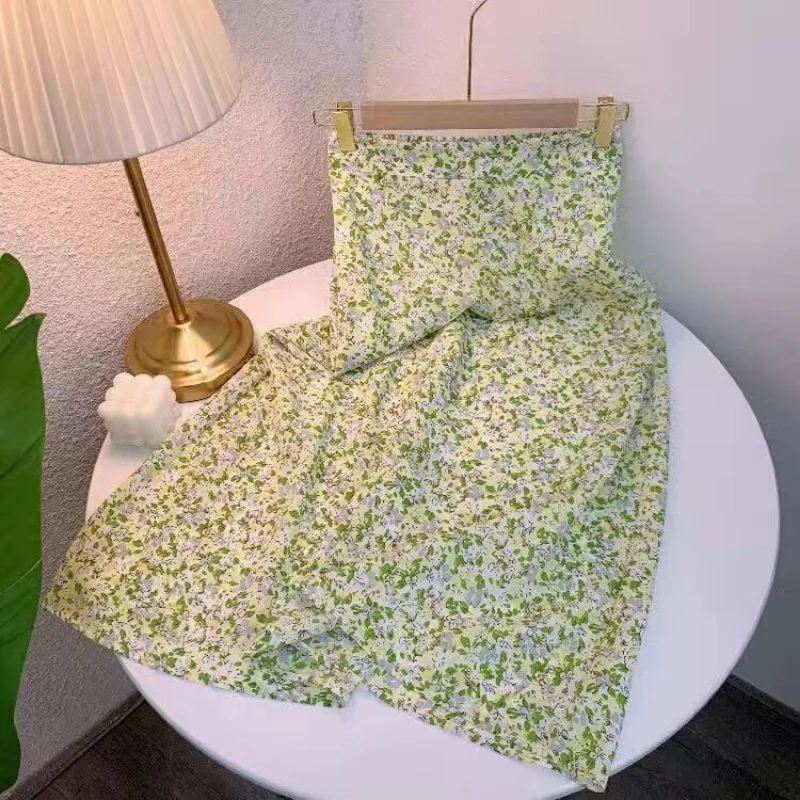 

Mesh Floral Skirt Women 2023 Spring Summer Autumn Long Gauze Skirt High Waisted Grace Fashion Puff Skirts Elegant Mujer Printing