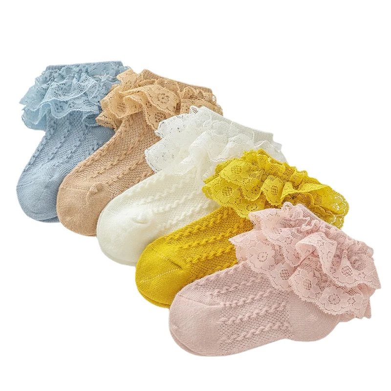 

1 Pair Baby Lace Ruffle Socks Newborn Product Soft Cotton Baby Girls Sock Princess Toddler Kids Frilly Socks Baby Accessories
