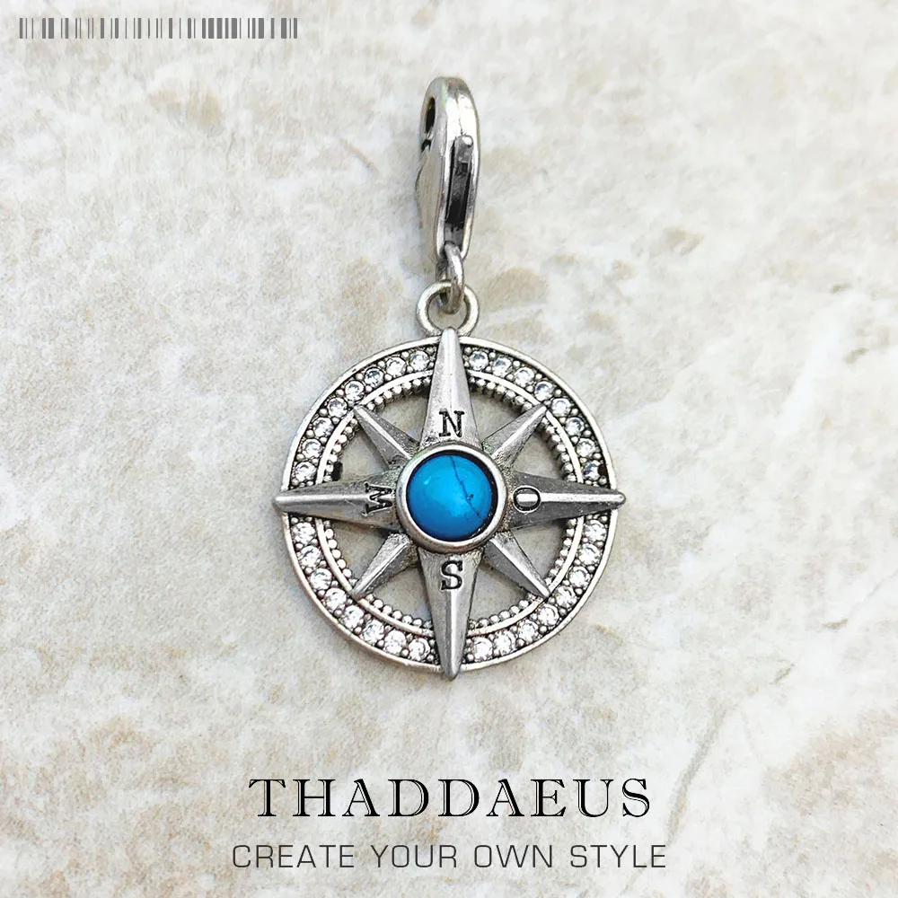 Compass Charm-colgante de plata esterlina 925 para hombre y mujer, fina a estrenar - AliExpress Joyería y accesorios