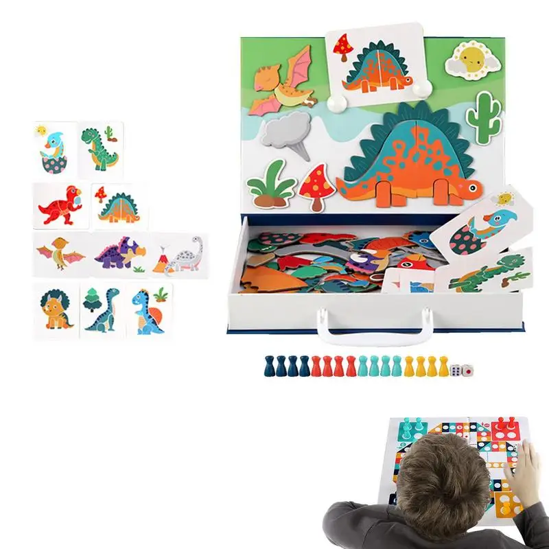 

Toddler Magnetic Puzzle 3D Pattern Blocks Wooden Block Puzzle Toddler Montessori Learning Games Educational Interactive Toys