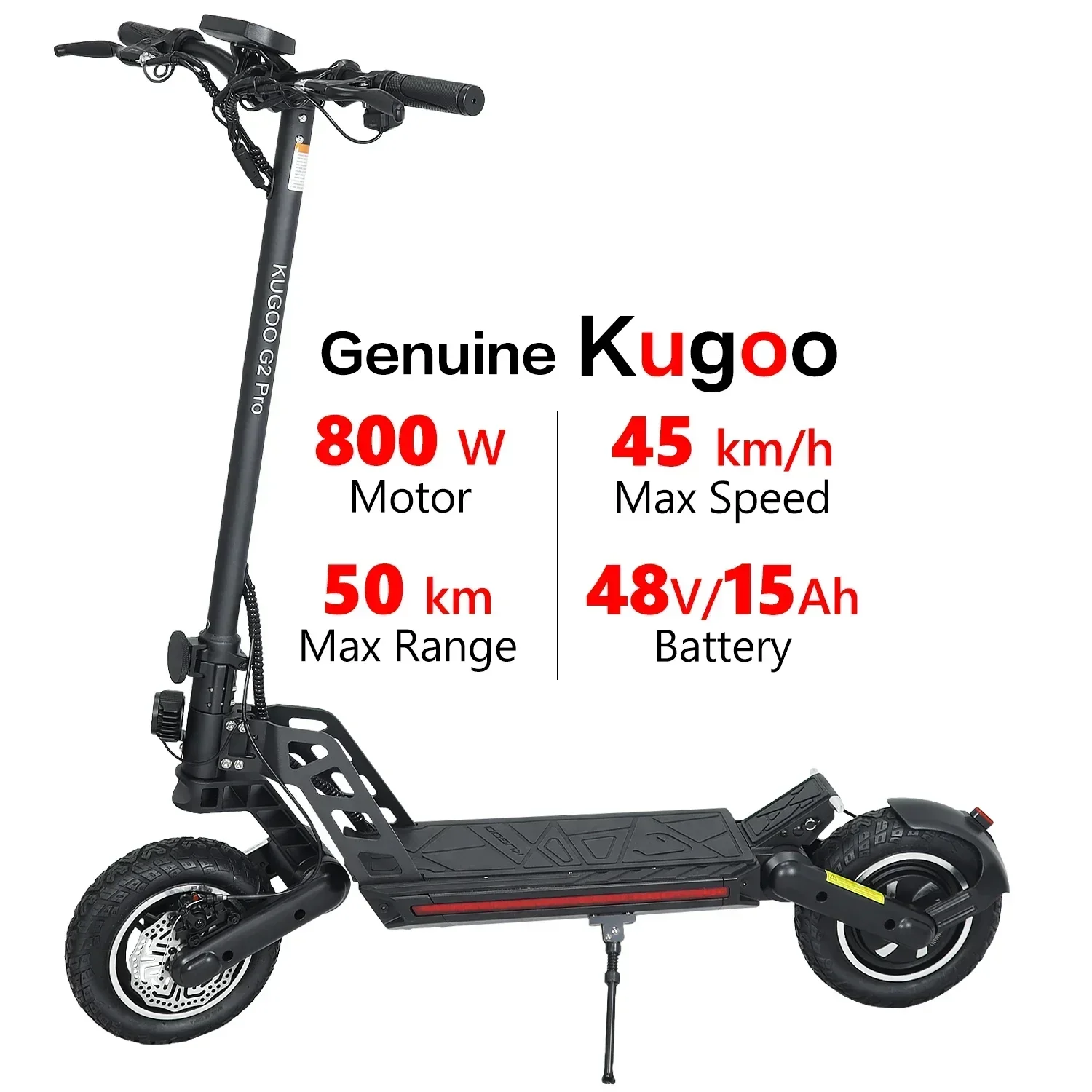 Electric scooter LED KUGOO G2 PRO 800W 48V15AH Escooter Max Speed 45km/h Max Mileage 45km Load 130KG Double-hung Folding