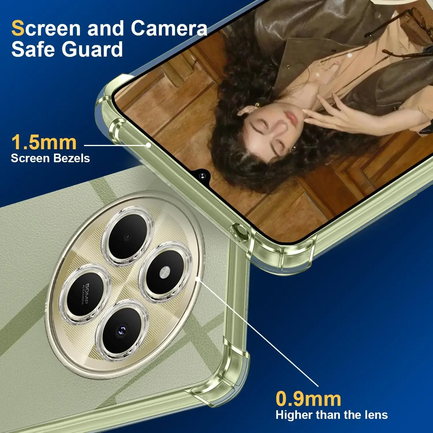 Crystal Clear Shockproof TPU Protective Phone Case with Reinforced Corners