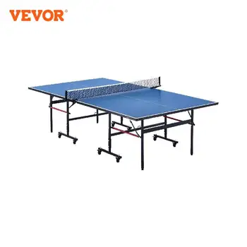 VEVOR Tavolo da Ping Pong, Gioco da Ping Pong Professionale, Tavolo da Ping Pong Portatile in MDF per Interni, Tavolo da Ping Pong Pieghevole con Rete 1