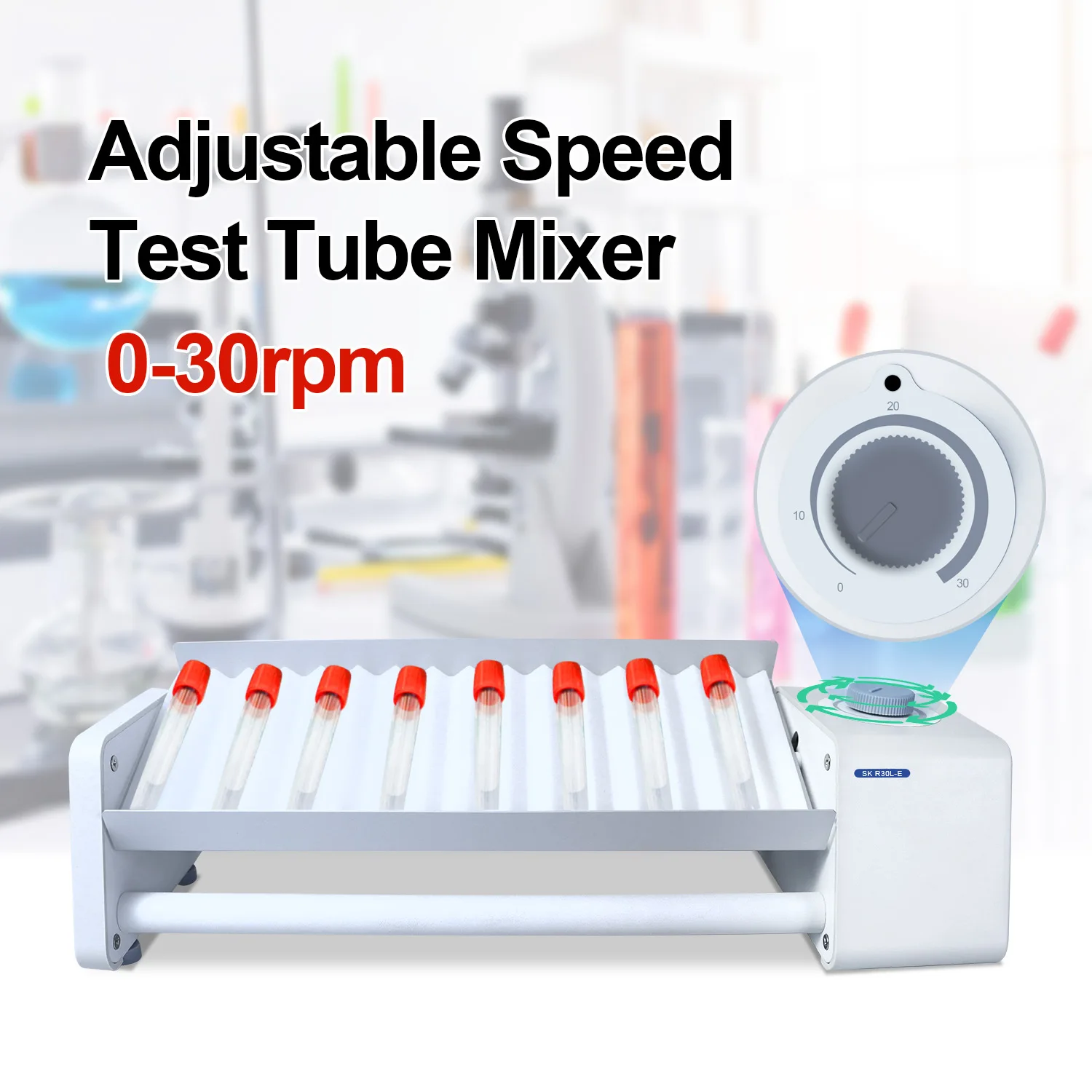 Xin Tester Lab Compact Blood Tube Rolling Rocker 0-30rpm Adjustable Speed Test Tube Mixer SK-R30S-E/SK-R30L-E 110V/220V vortex mixer