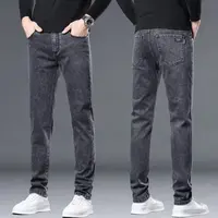 Autumn Summer Denim Jeans Men Straight Stretch Regular Jeans for Man Black Classic Vintage Mens Pant Big Size 29-38 40 Korean