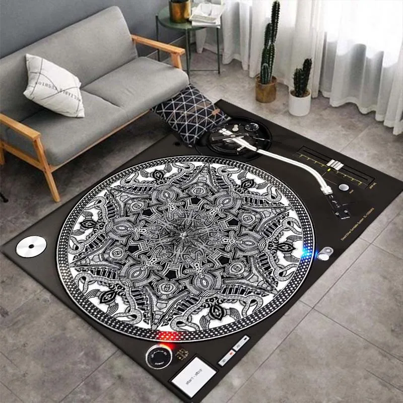 Disc Player Carpet floor mat shaggy rugs for Living Room Area Rug Decorative Floor Rug Carpet Gift for Anniversary Mother's Day Father's Day Furry Mat