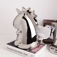 Creative INS Unicorn Ceramic Tissue Box Light Luxury Home Living Room Decoration Drawout Paper Box 2