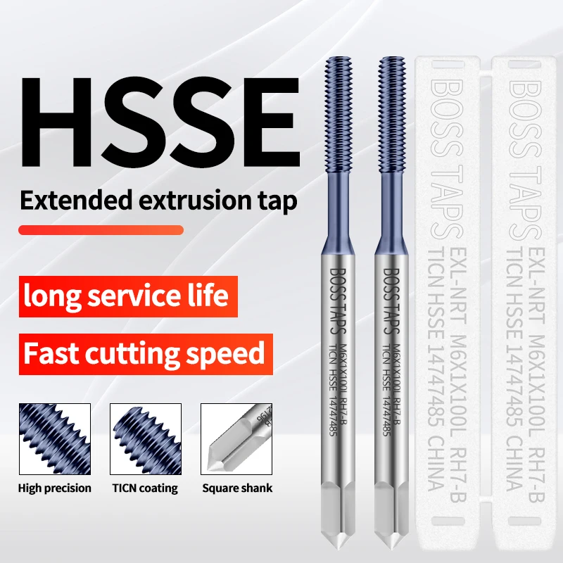 HSSE-M42 JIS Standard Long Shank 80L 100L 120L 150L Roll Forming Tap M1.6 M2 M3 M4 M5 M6 M8 Machine