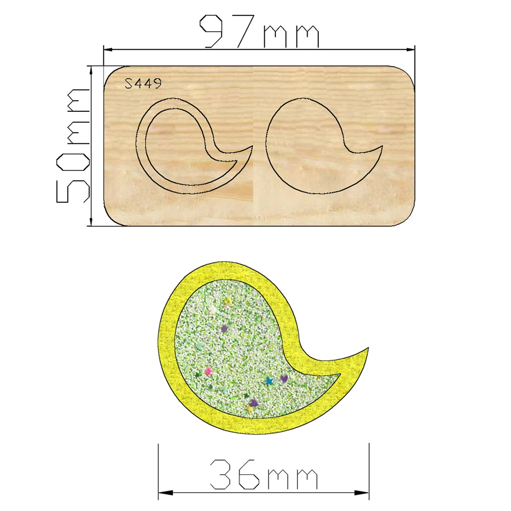 

Bird Decoration New cutter Cutting Die Shaker Mold Diy Scrapbook Decoration Wooden Knife Mould Suitable