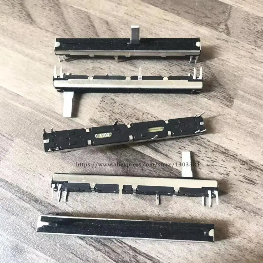 5pcs For Mickey MACKIE mixer fader potentiometer 75MM long double A10K A10KX2 Potentiometer