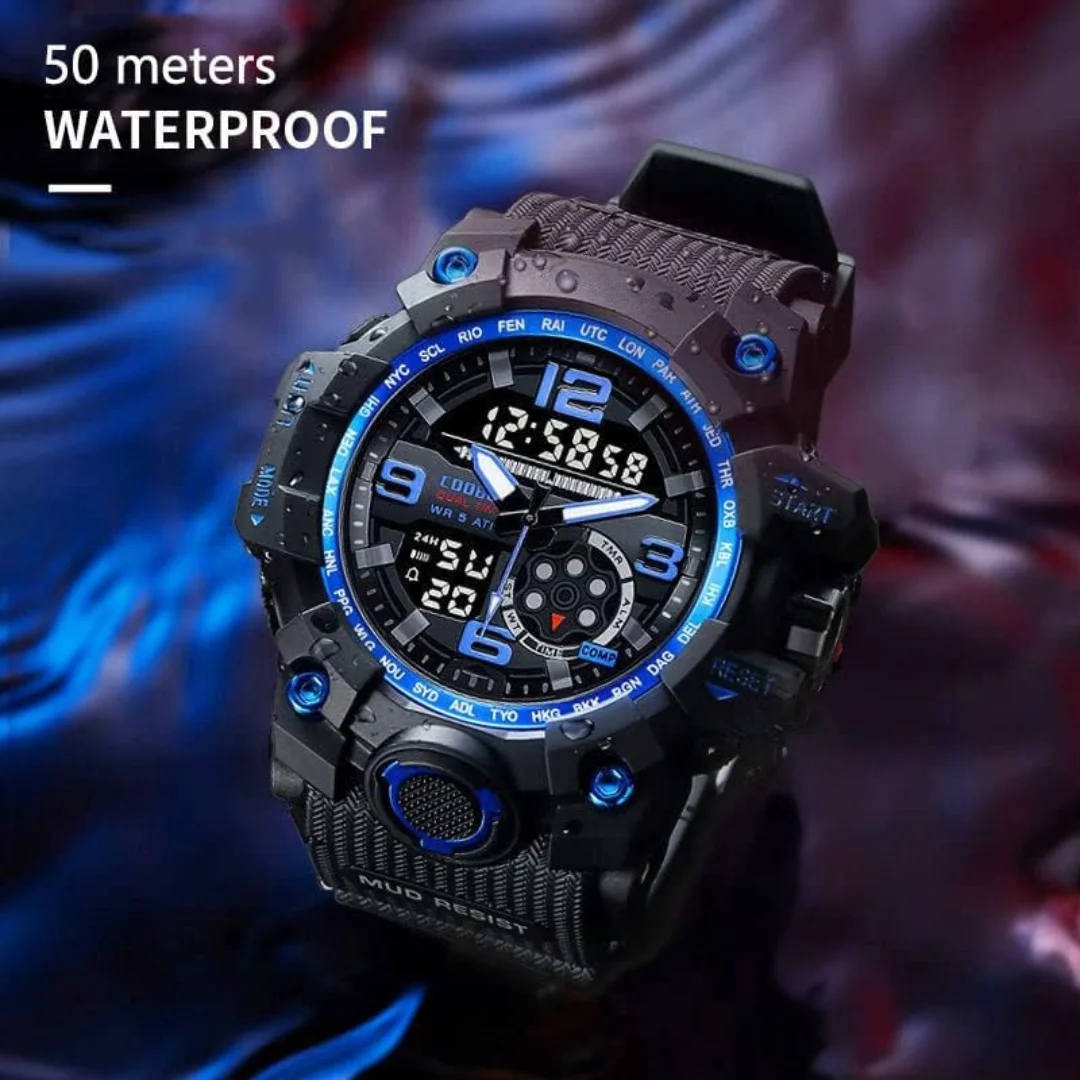 SANDA Orologio elettronico da uomo con quadrante grande, sportivo