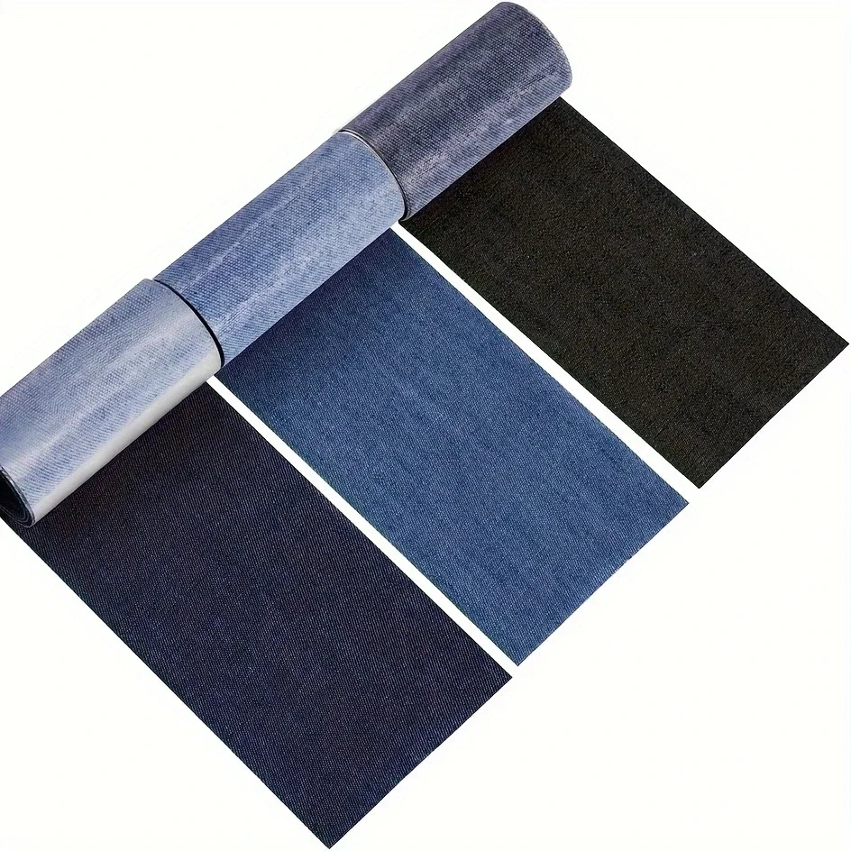 3/Rolls Jean Iron-On Patches 8 x 50 cm Repair Patches Clothing Self-Adhesive for Children Adults