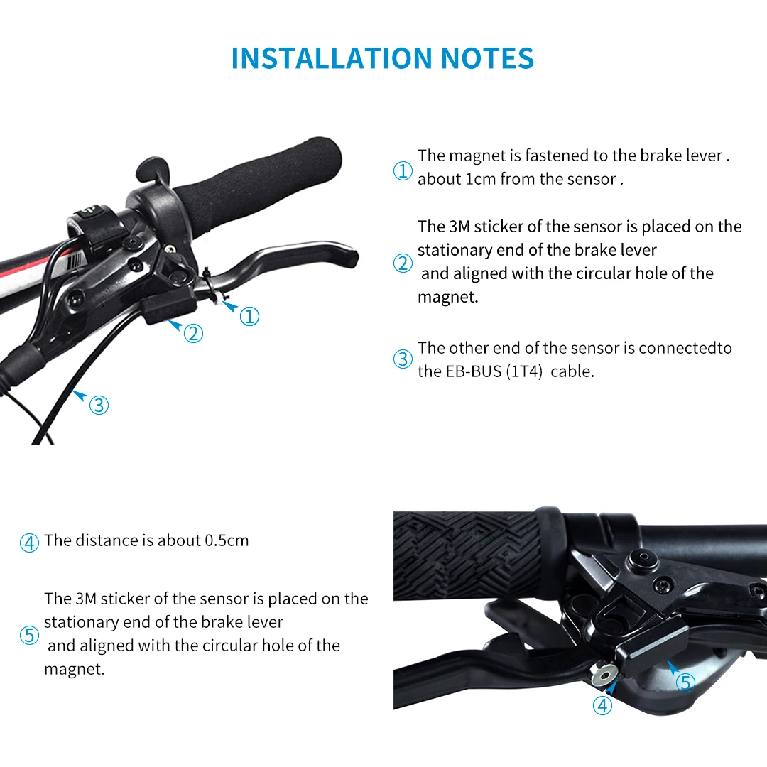 E-Bike-Bremssensor, wasserdicht, 3-polig, mit Magneten für Bafang Mid Drive Motor Kit Elektrofahrrad, hydraulischer Abschaltschalter – Detail 7