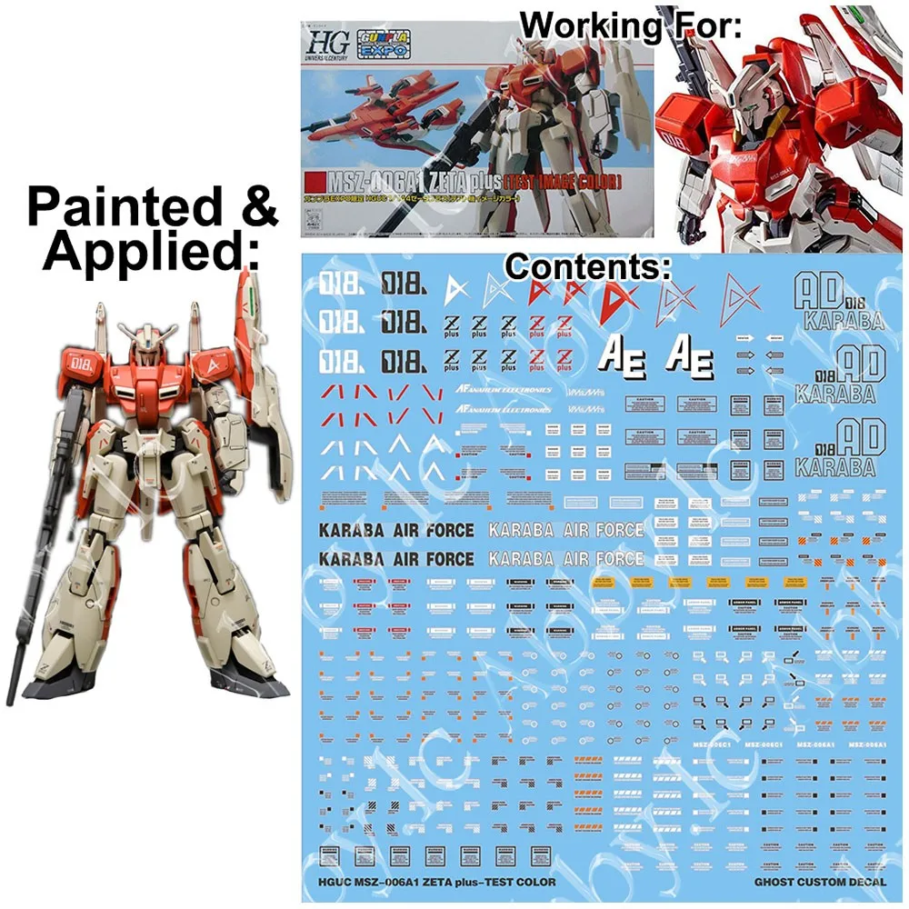 for HG 1/144 Zeta Z A1 Plus Test Image Color EXPO UV Light