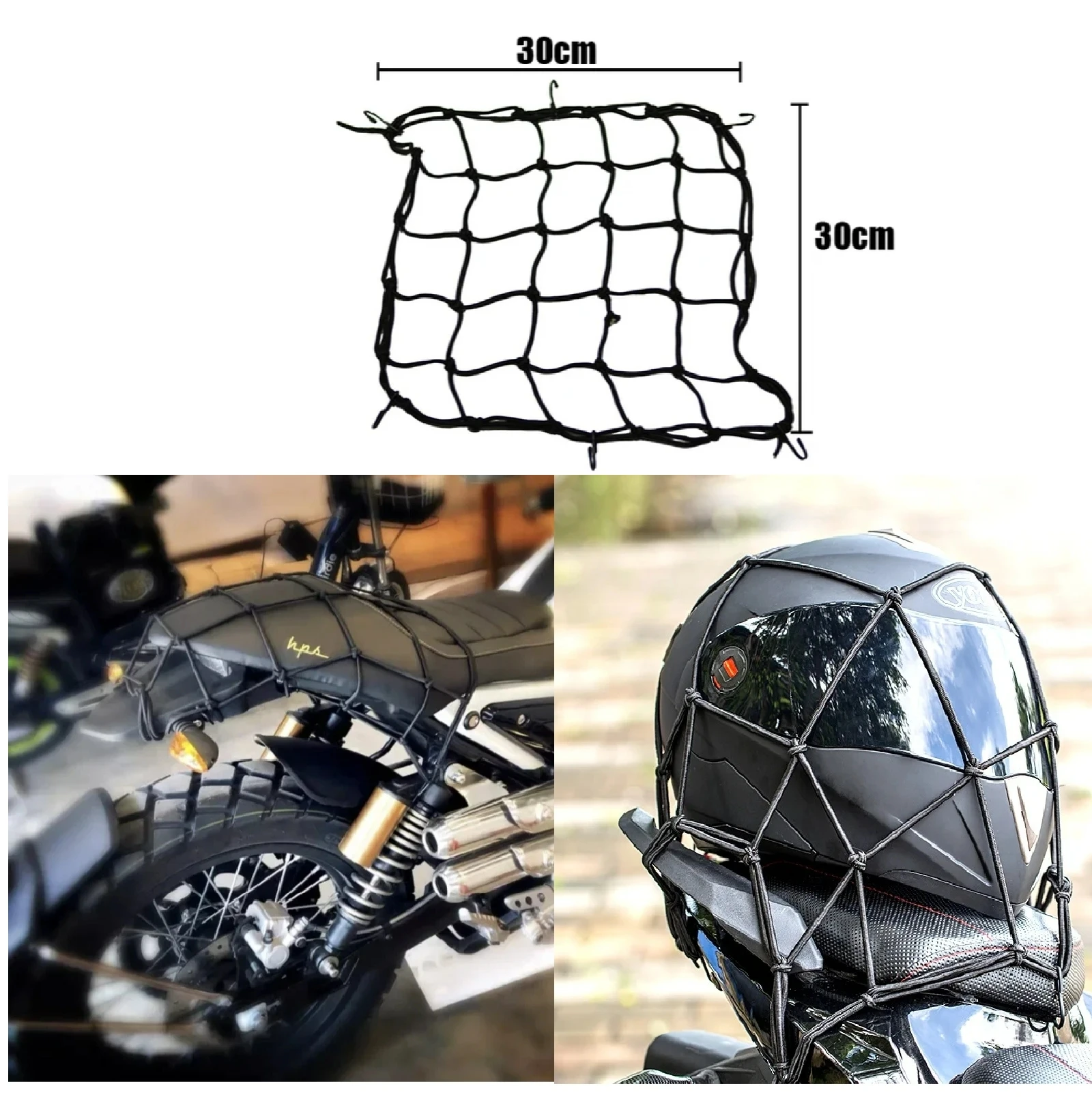 Motorcycle Luggage Net Motorcycle Luggage Net 6 Hooks Hold Down Fuel Tank Luggage Mesh Web Adjustable Cargo Net
