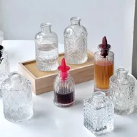 Glass Sauce Bottle Embossed Bitters Bottle Sauce Bottles With Lid Oil Bottles Kitchen Seasoning Bottle Kitchen Bar Accessories 2