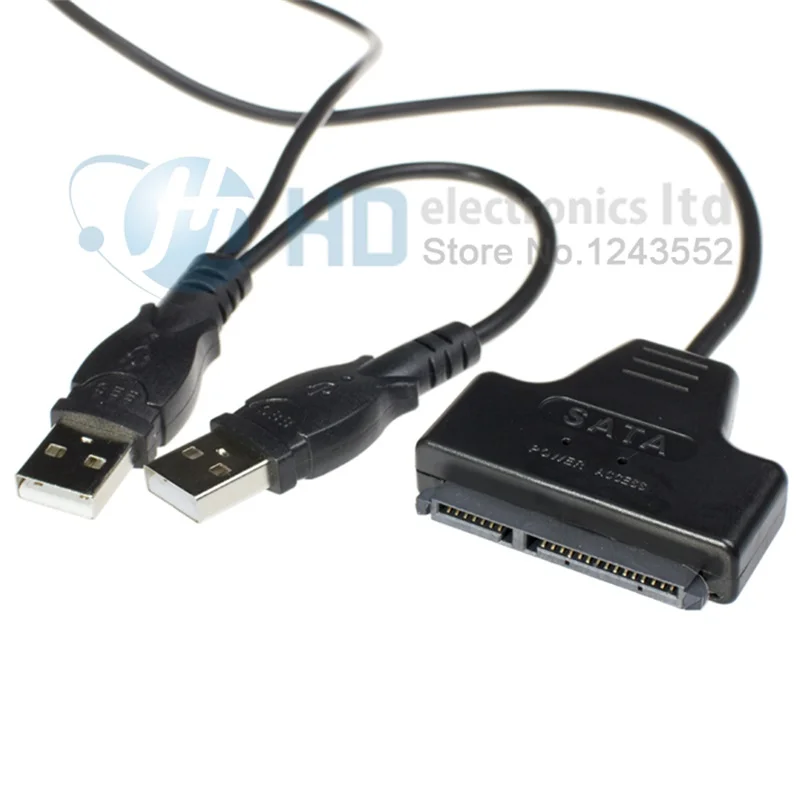 

New Sale! For 2.5" HDD Hard Disk Drive USB 2.0 to SATA 7+15 Pin 22Pin Adapter Cable kable, Free Shipping