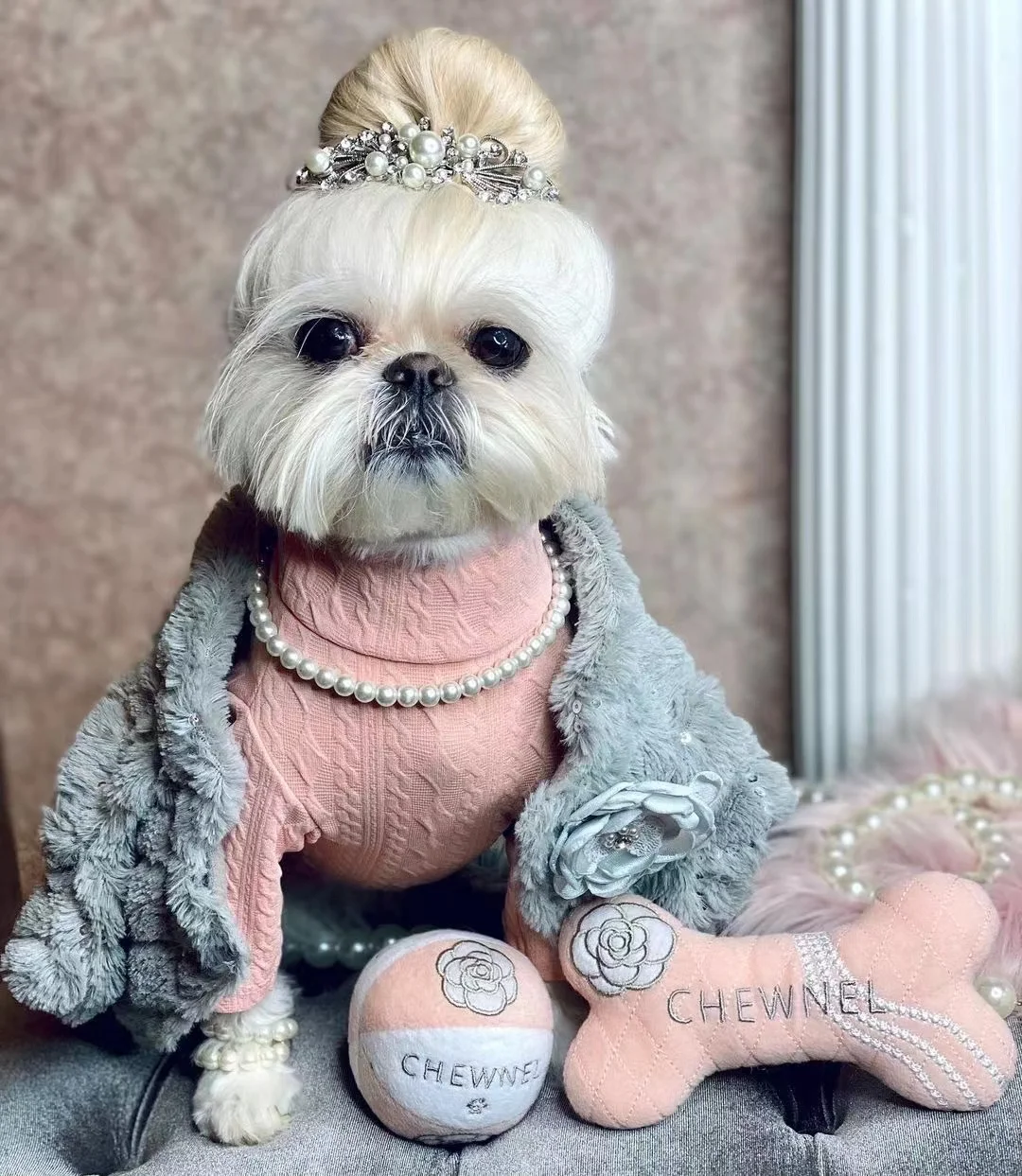 Peluche Chien CHEWNEL - Jouet Grinçant Luxe