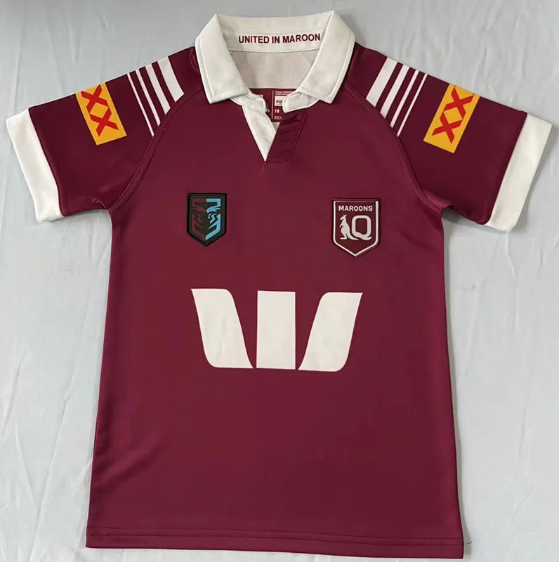 kids qld YOUTH TRAINING RUGBY JERSEY Kids size 16--26 ( Print name and number )