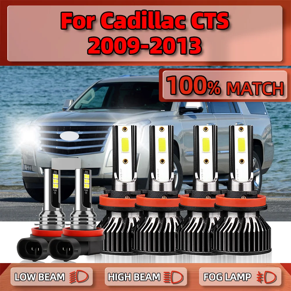 

360W LED Car Light Bulbs 60000LM Turbo Auto Headlamps 6000K White Fog Lamps 12V For Cadillac CTS 2009 2010 2011 2012 2013