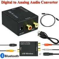 Digital to Analog Converter With Bluetooth Receiver DAC Audio Optical Toslink SPDIF Coaxial Input to L/R RCA 3.5mm Audio Adapter