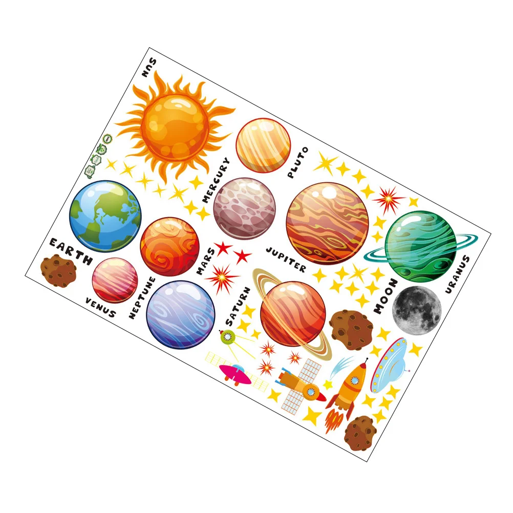 

Kids Room Wall Decoration Planet Wall Sticker Space Stickers Solar System Decals Self Adhesive Wallpaper for Kids Room Living