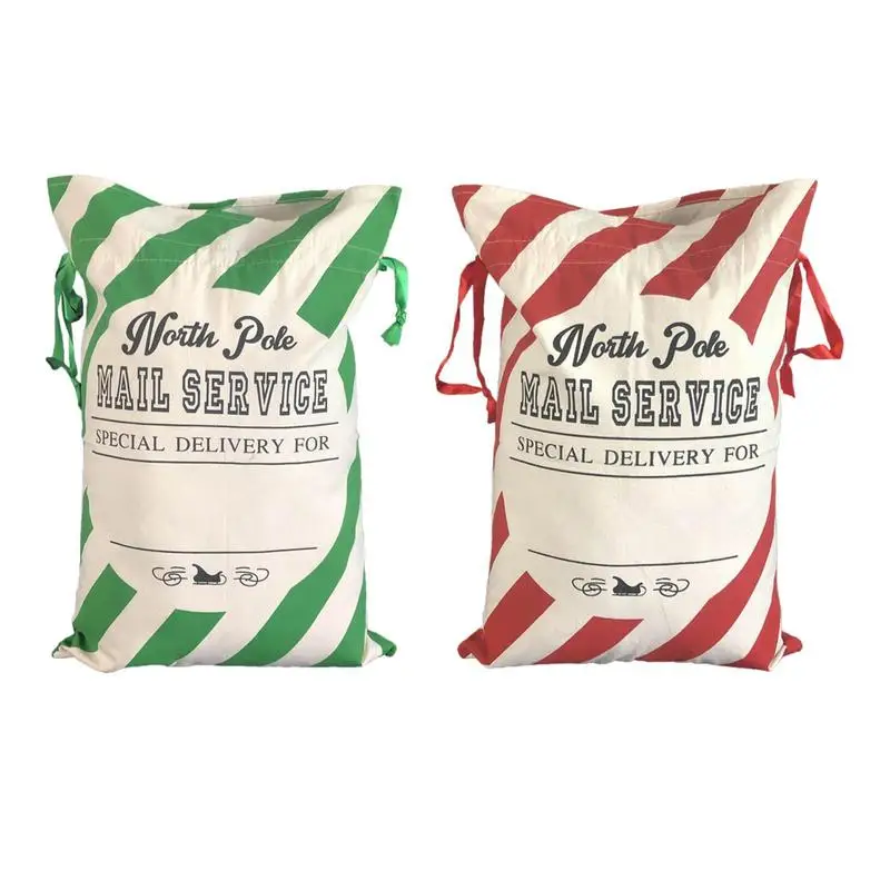 

Christmas Canvas Bags Jute Burlap Vintage Retro Drawstring Closure Stocking Bag Reusable For Birthday Festival Party Supplies