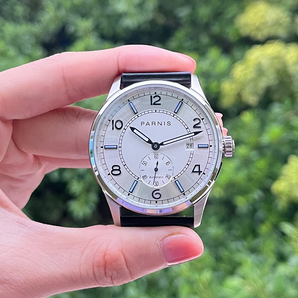 2023NewParnis415MMSilverCaseAutomaticMechanicalMensWatches