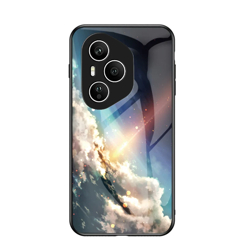 Starry Sky Tempered Glass Hard Phone Case - Durable Back Protection with Bumper