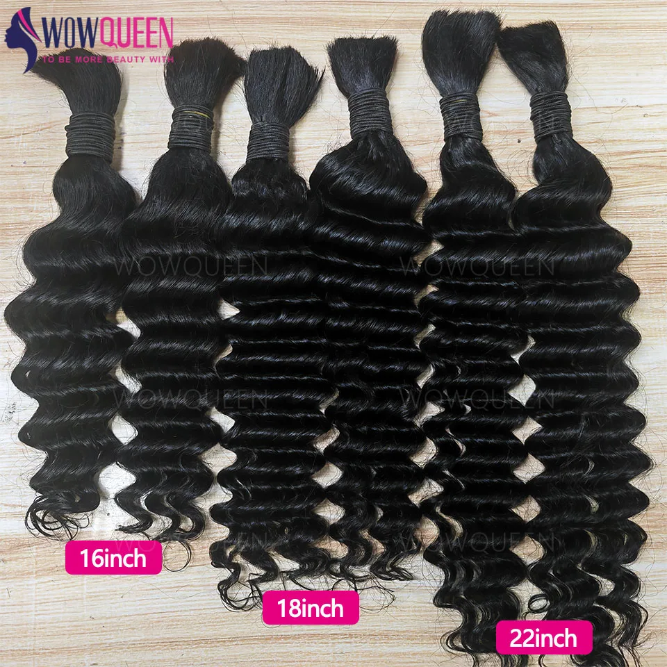 Bulk Braiding Hair 100% Human hair Deep Wave No Weft Boho Braids Human Hair Bulk Curly Extensions Brazilian Remy Hair 50g/100g 5