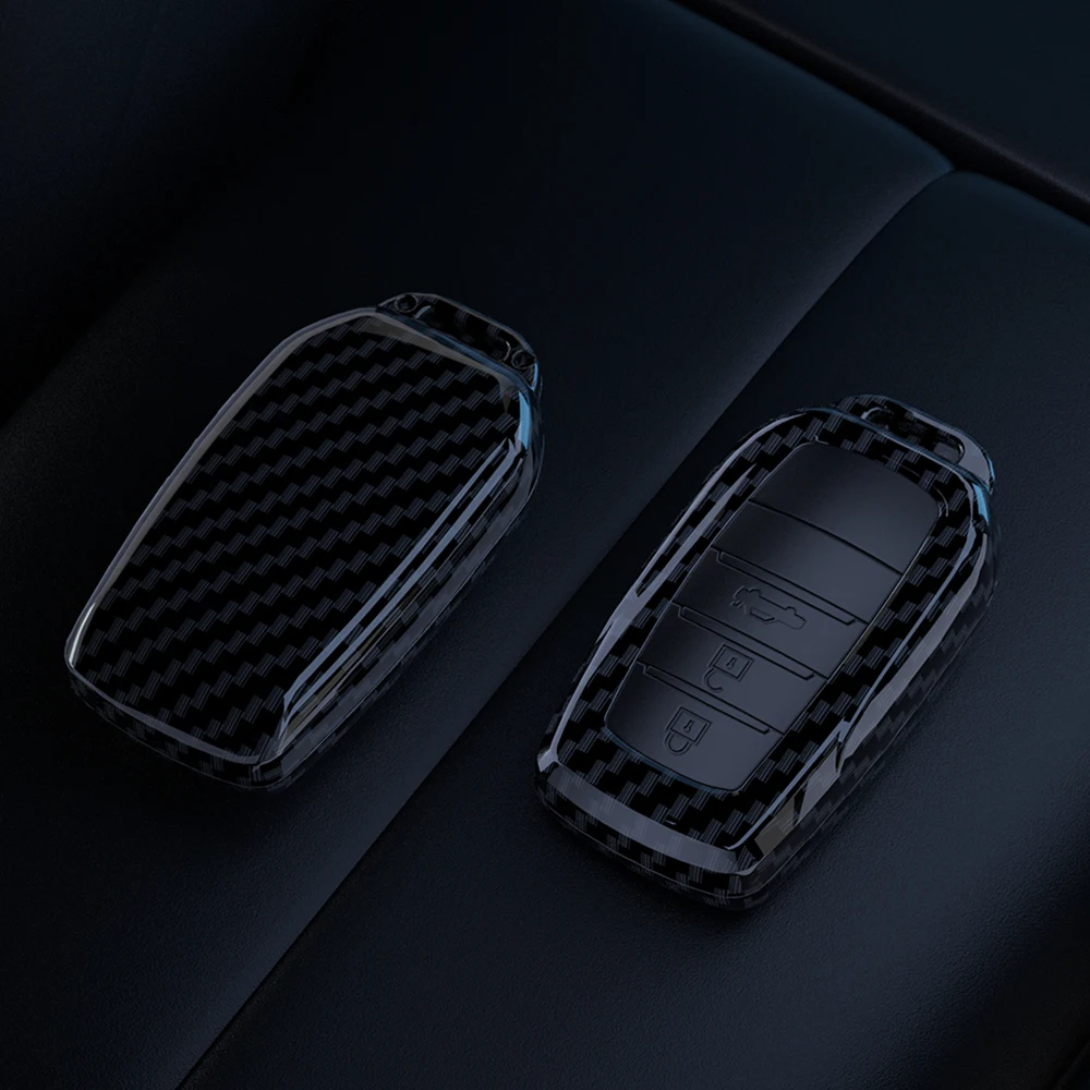 

Carbon Fiber ABS Car Smart Key Case Cover For Toyota Alphard Fortuner Hilux Mirai RAV4 Prime Sienna Tundra Vellfire Venza