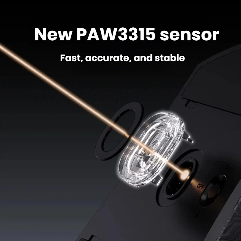 Mx301pro 무선 블루투스 호환 게이밍 마우스, 탄소 섬유 복합 소재, 3가지 모드 Paw3315 센서, FPS 오피스 마우스