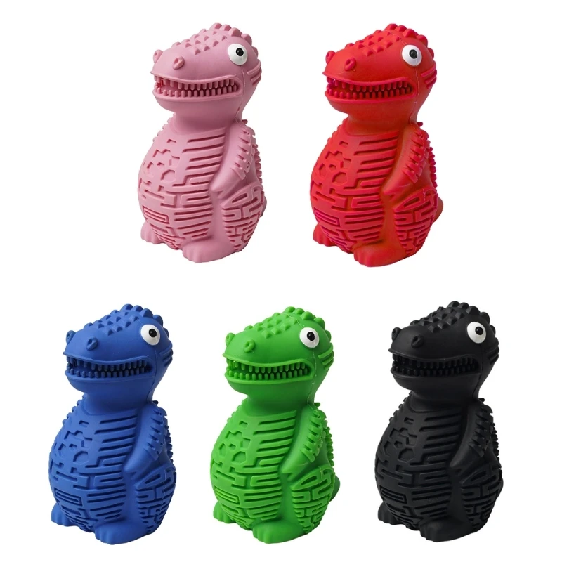 

Dog Toy for Small Medium and Large Dogs Durable Rubber Cute Dinosaur Shaped Interactive Dog Chew Toy for Teeth Cleaning