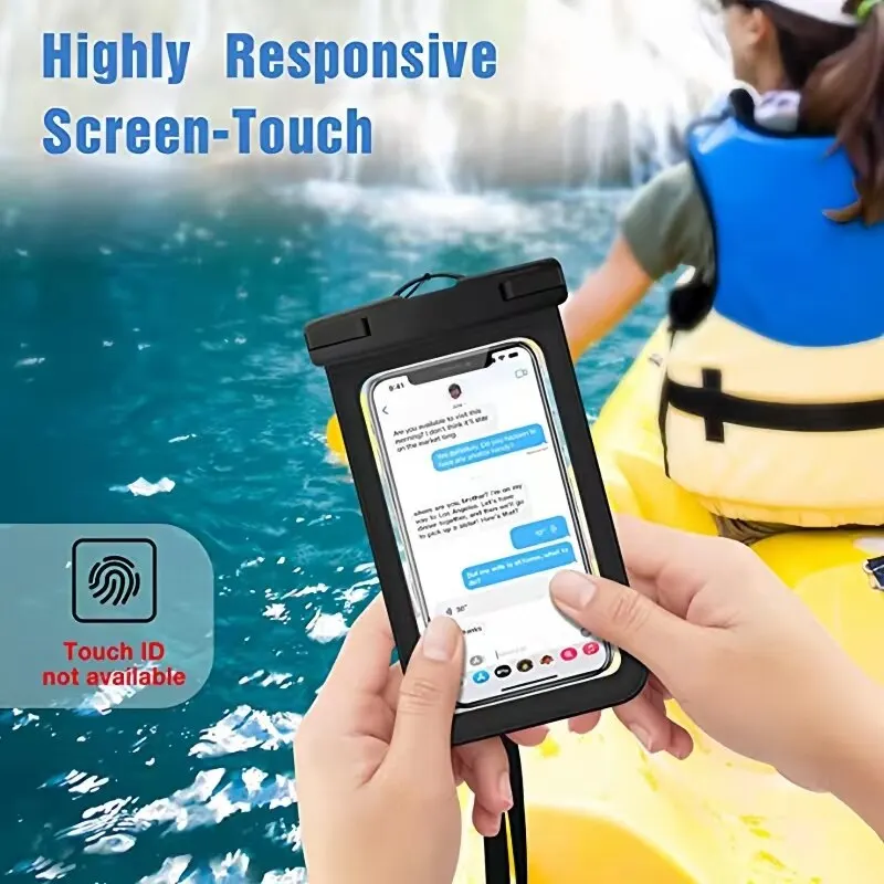 Swimming Waterproof Phone Pouch Cellphone Dry Bag Case Underwater Phone Protector PV Cover IPX68 for Kayaking, Beach, fishing