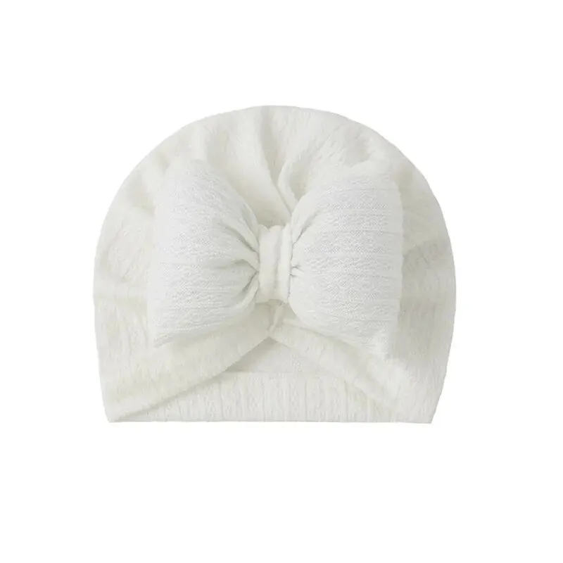Niedliche Bowknot Baby Turban Hut weiche Neugeborene Mädchen indische Kappe einfarbige Säuglings jungen Mütze Mützen Kopf wickel – Detail 11