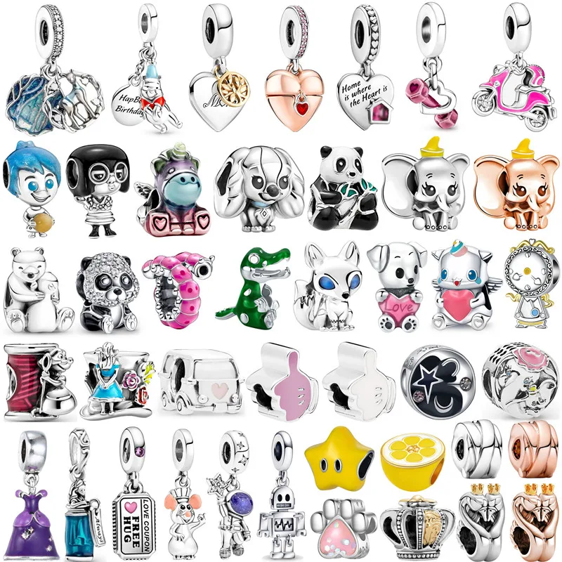 

1Pcs New Elephant Crocodile Thumb Heart Pendant Fits the Original Pandora Bracelet Necklace Accessory Women DIY Jewelry Making
