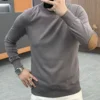 High-quality Plush Thicken Warm Men Knitwear Youth Street Fashion Loose Sports Pullovers Autumn Men Half High Collar Sweater 4