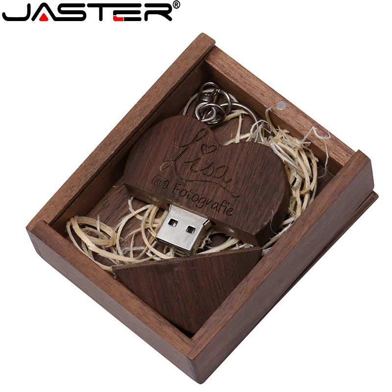 Wooden Heart USB Flash Drive Memory Stick Pen drive Logo Customized Gift